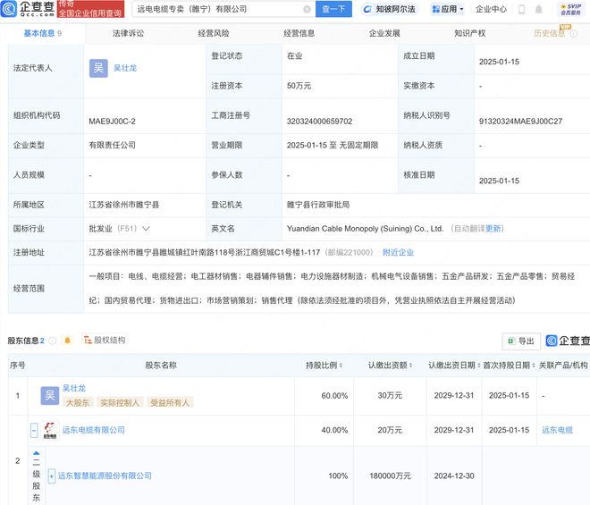 遠(yuǎn)東股份布局電工器材市場(chǎng)，成立新公司拓展電器輔件銷售業(yè)務(wù)